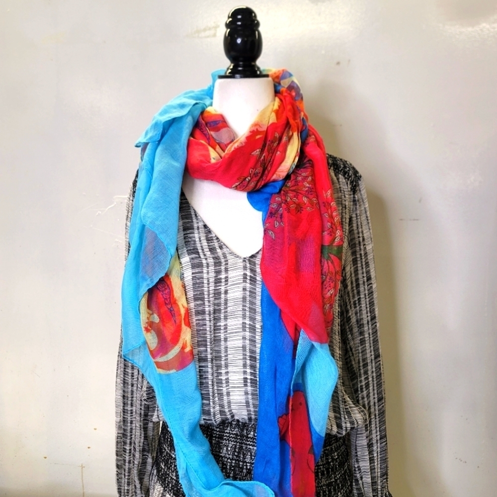 Rudsak flowers and Skull prints scarf